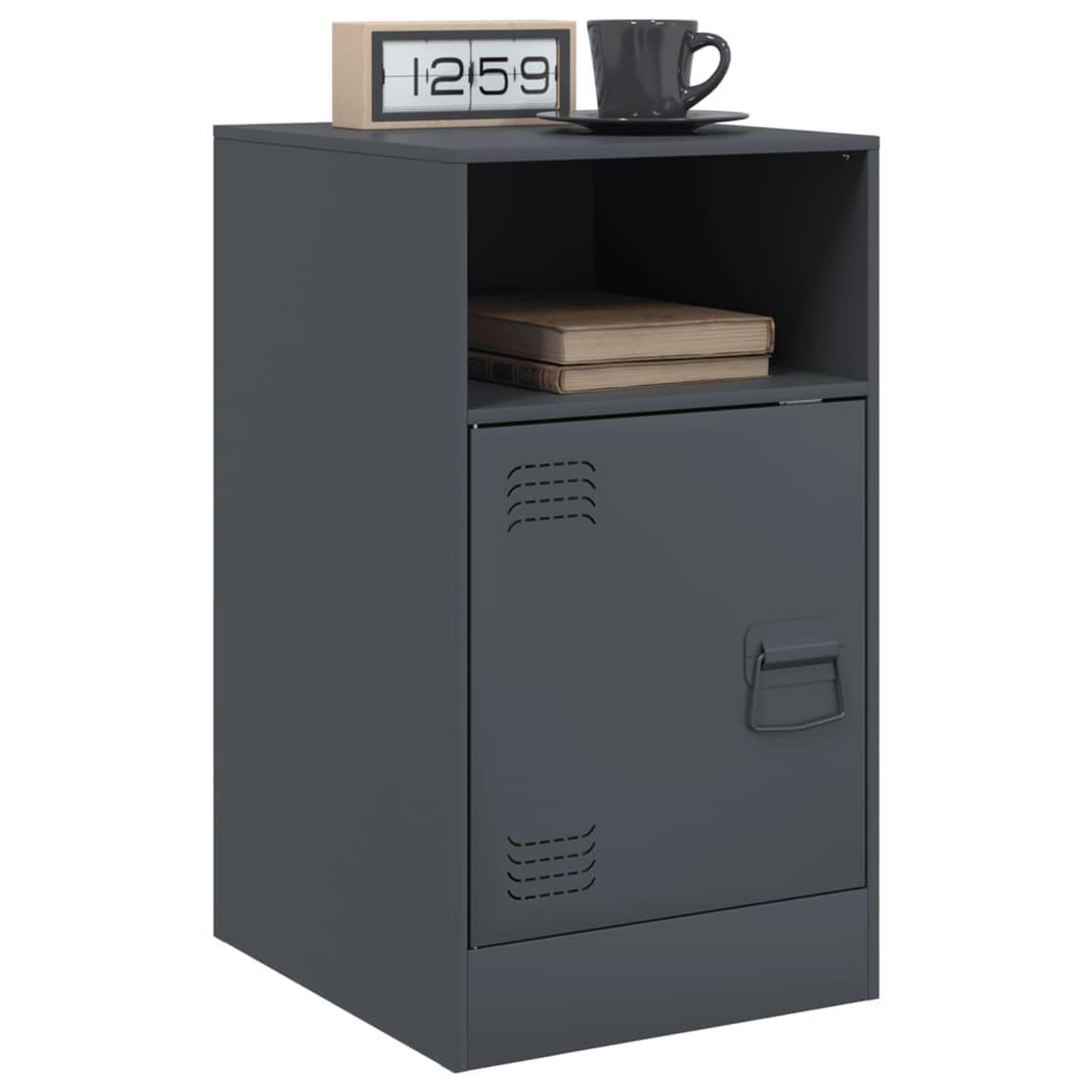 Voir la diapositive 4 : VIDAXL Table de chevet anthracite 34,5x39x62 cm acier