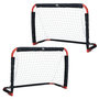 Voir la diapositive 1 : HOMCOM Set de 2 mini cages de football pliables avec filet - dim. 90L x 36l x 60H cm - métal époxy rouge oxford noir