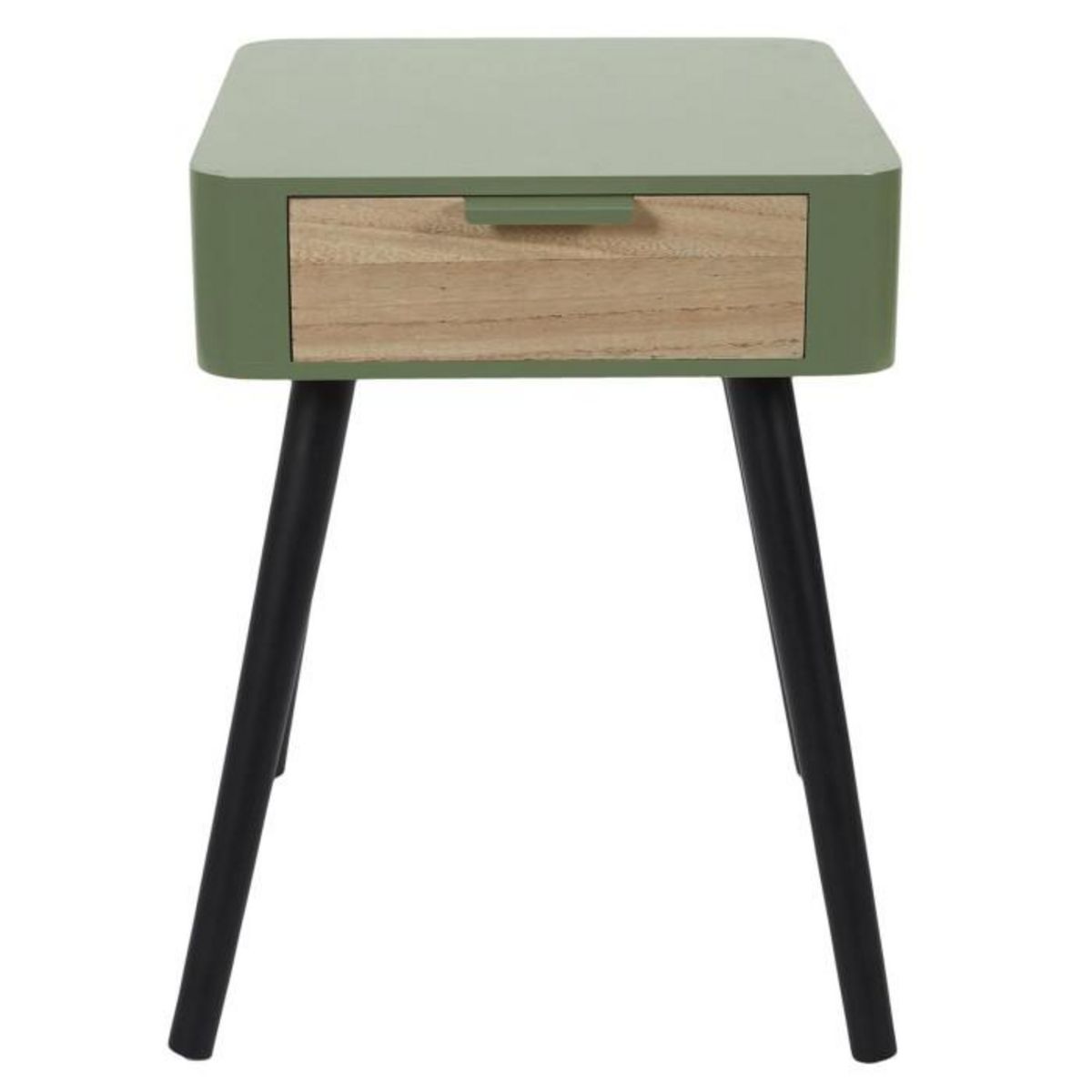 Paris Prix Table de Chevet 1 Tiroir  Bois  48cm Vert Kaki