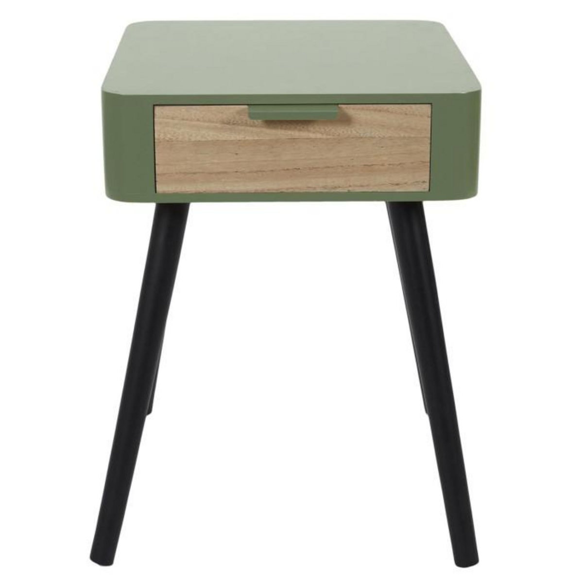 Paris Prix Table de Chevet 1 Tiroir  Bois  48cm Vert Kaki