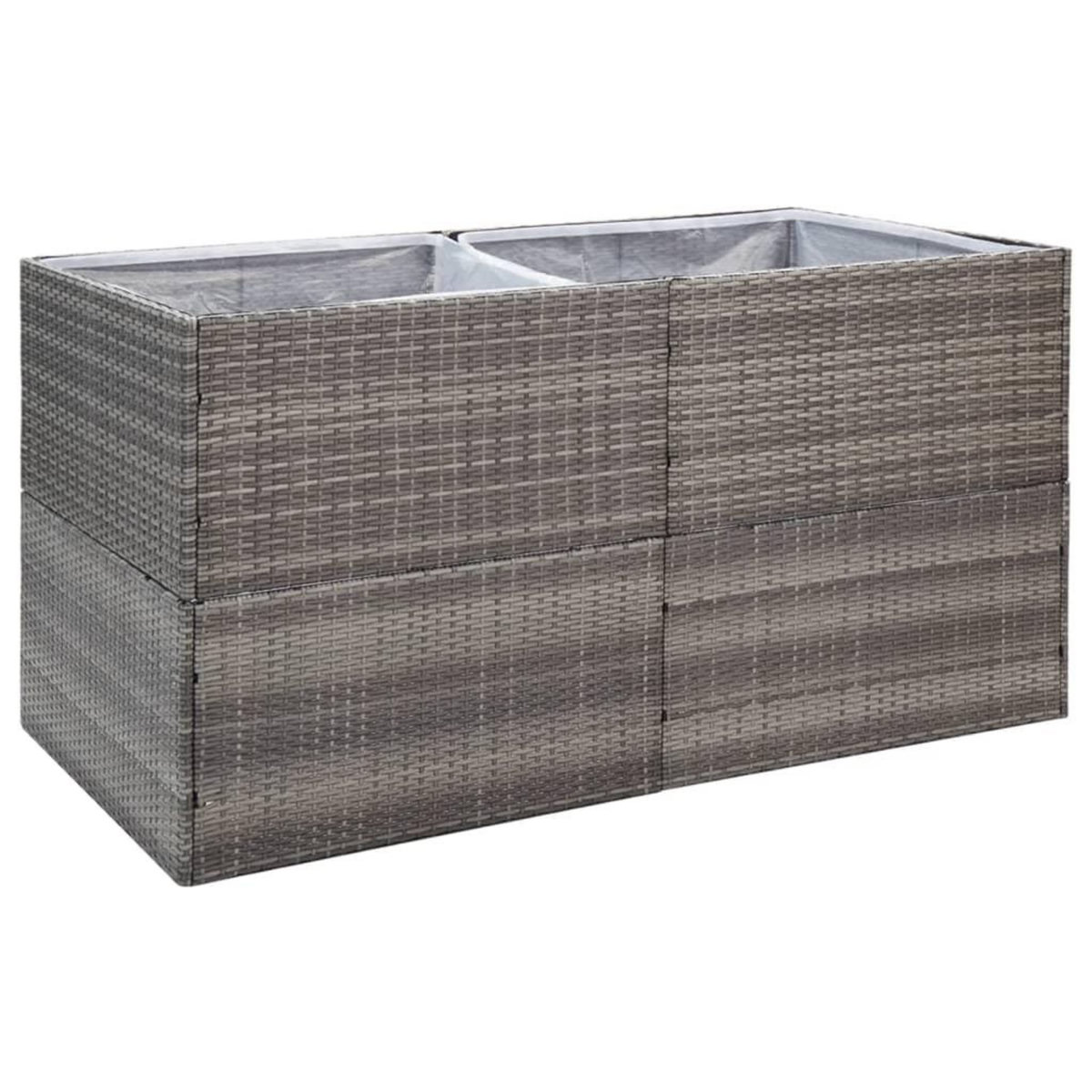 VIDAXL Jardiniere Gris 157x80x80 cm Resine tressee