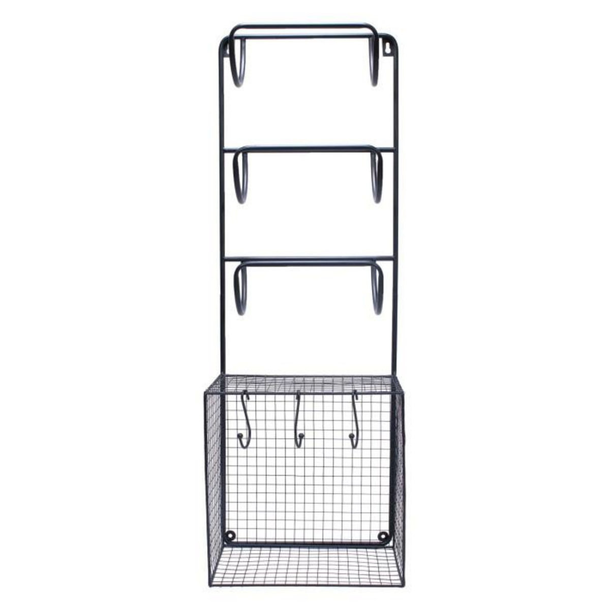 Paris Prix Porte Serviettes & Étagère  Métal  82cm Noir