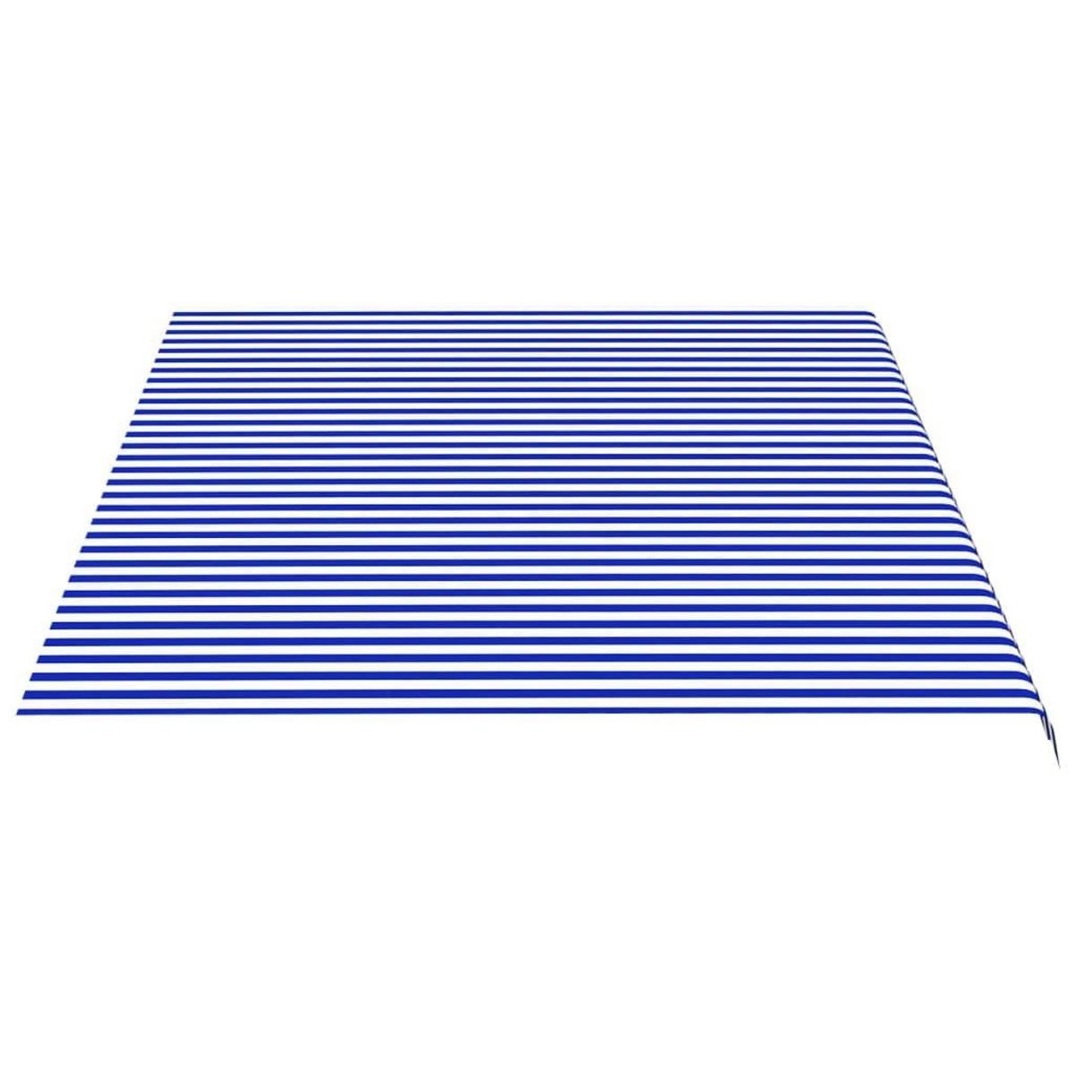 VIDAXL Tissu de remplacement pour auvent Bleu et blanc 5x3,5 m
