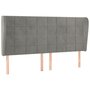 Voir la diapositive 2 : VIDAXL Tete de lit avec oreilles Gris clair 203x23x118/128 cm Velours