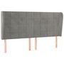 Voir la diapositive 2 : VIDAXL Tete de lit avec oreilles Gris clair 203x23x118/128 cm Velours
