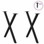 Voir la diapositive 3 : VIDAXL Pieds de table a manger forme de X 2 pcs noir 80x(72-73) cm