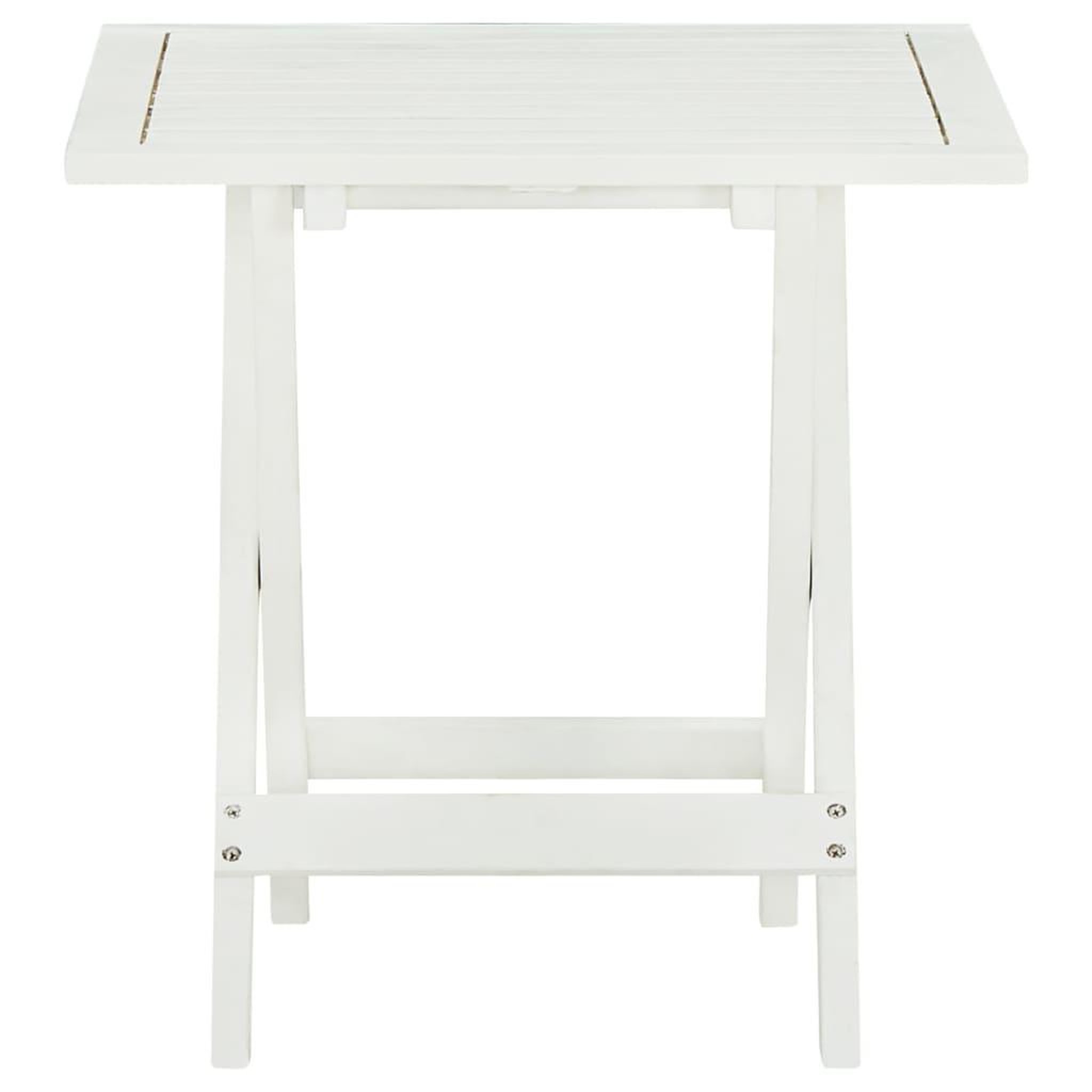 Voir la diapositive 2 : VIDAXL Table de bistro Blanc 46x46x47 cm Bois d'acacia massif