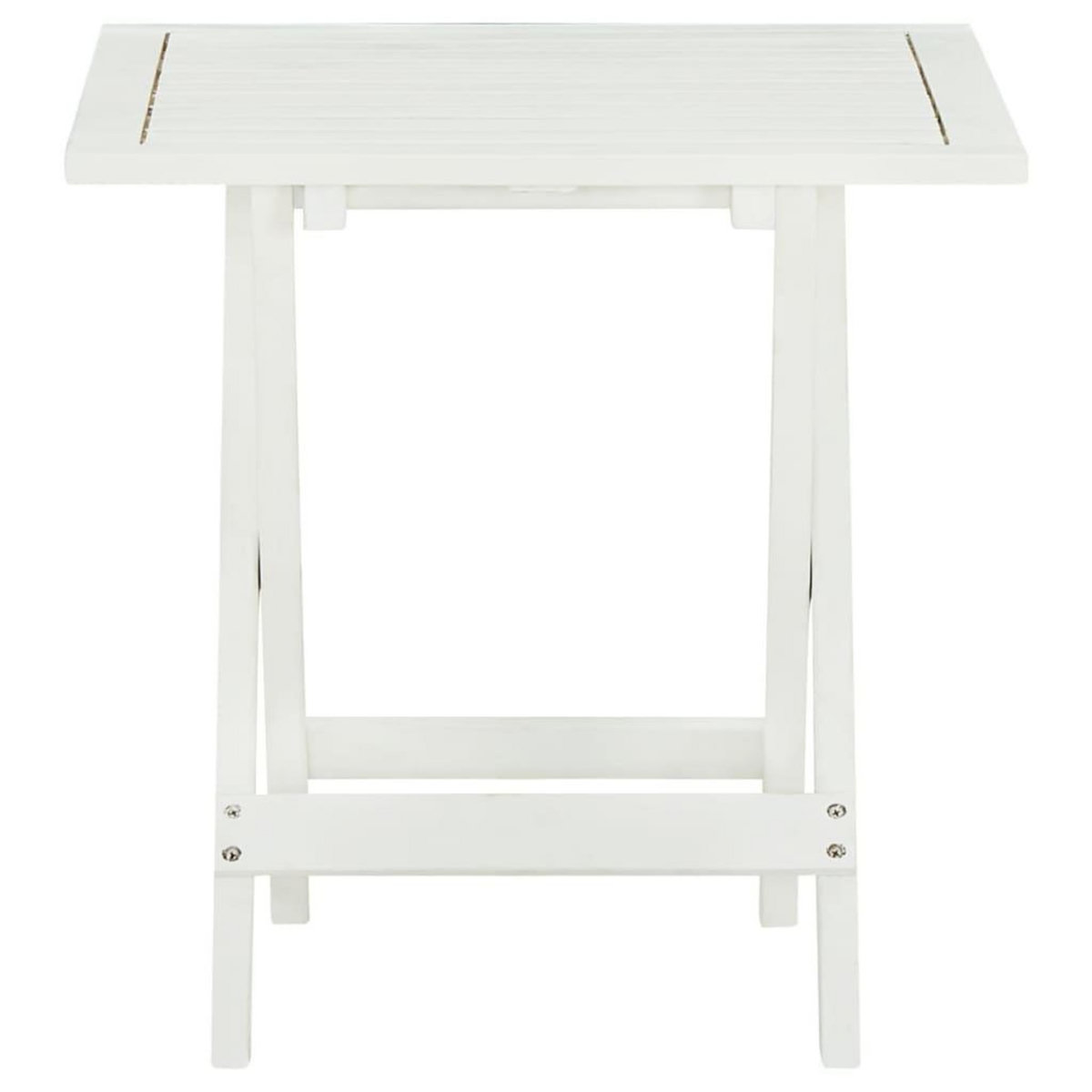 VIDAXL Table de bistro Blanc 46x46x47 cm Bois d'acacia massif