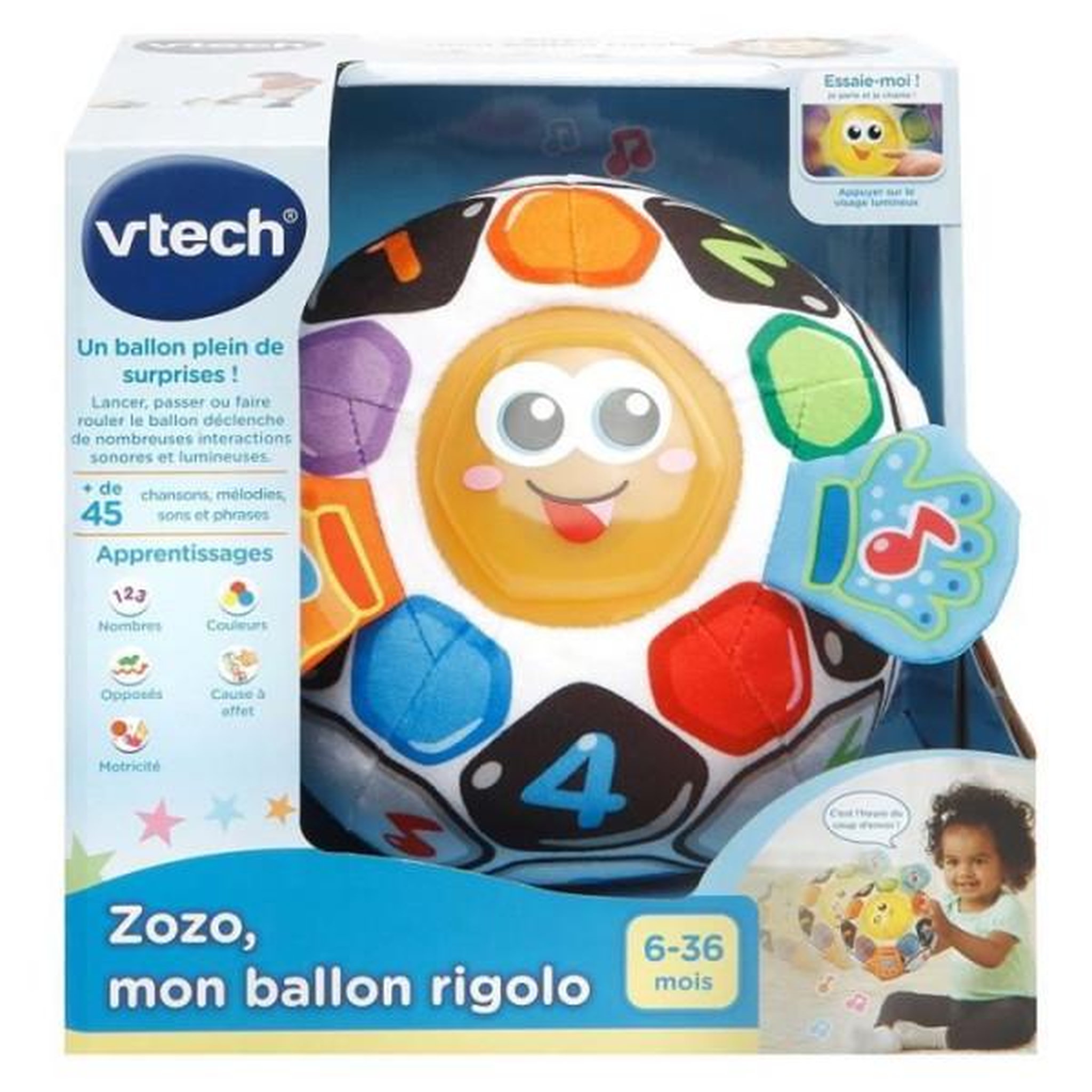 Voir la diapositive 5 : VTECH BABY VTECH BABY - Balle d'Éveil - Zozo, Mon Ballon Rigolo - Jouet Éducatif pour Bébé de 6 a 36 Mois