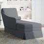 Voir la diapositive 3 : VIDAXL Fauteuil long et traversin accoudoir droit gris fonce velours
