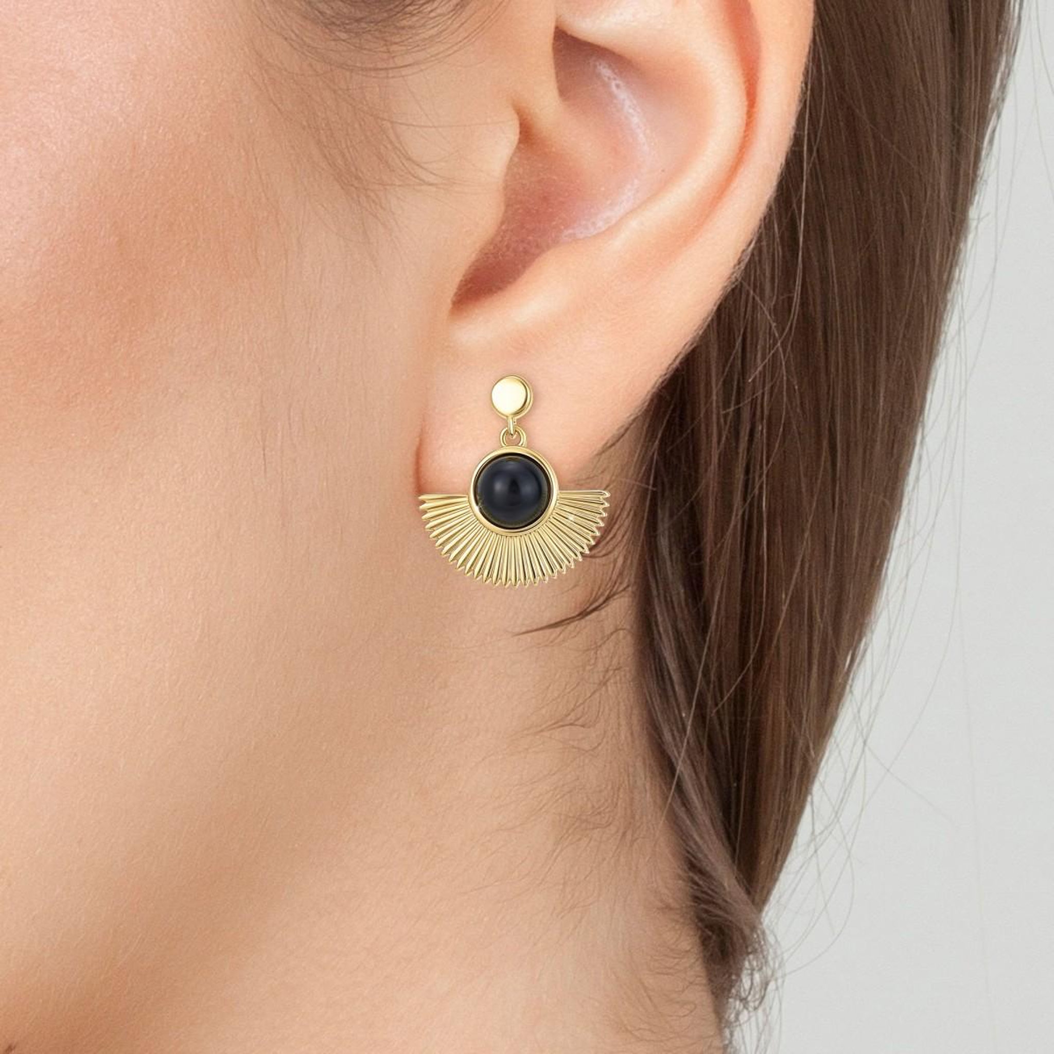 Voir la diapositive 2 : SC BOHEME Boucles d'oreilles par SC Bohème ornées d'obsidiennes