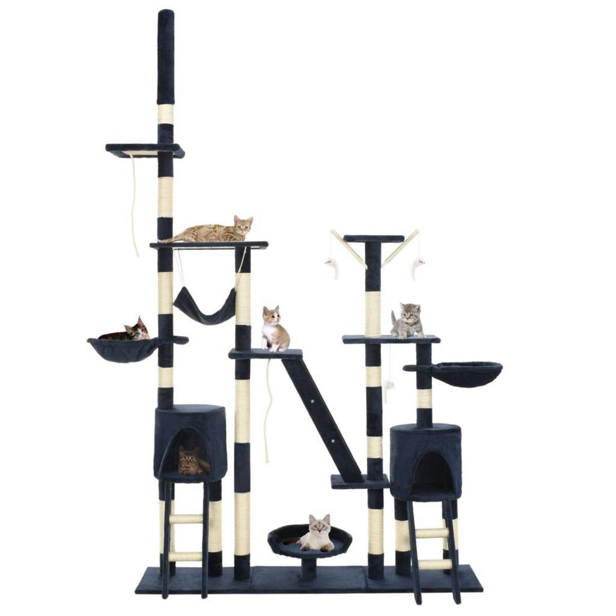 VIDAXL Arbre a chat avec griffoirs en sisal 230-250 cm Bleu