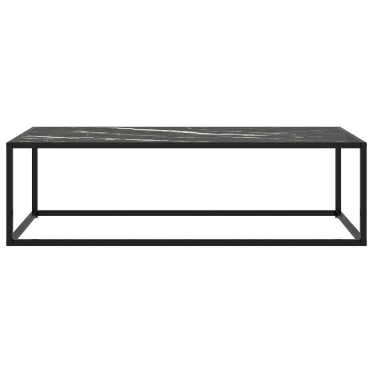 VIDAXL Table basse Noir avec verre marbre noir 120x50x35 cm