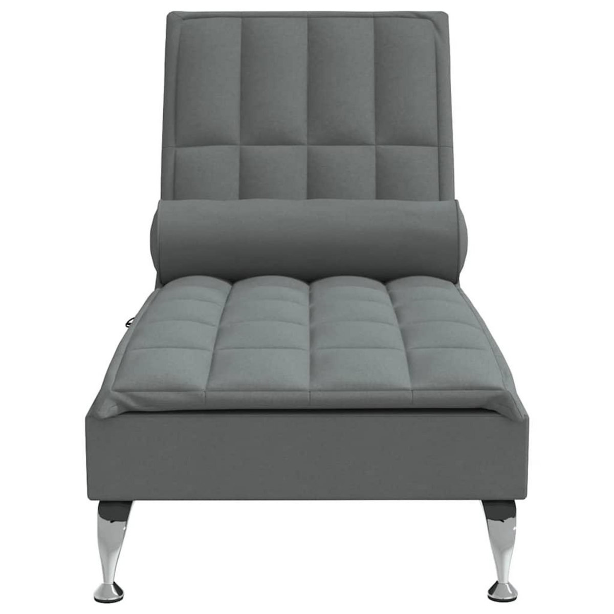 VIDAXL Chaise longue de massage avec traversin gris fonce tissu