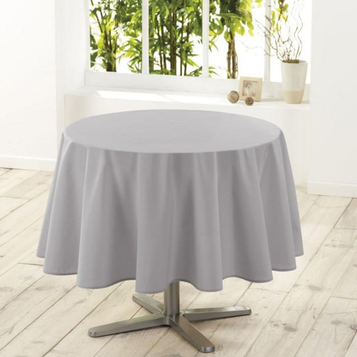 Paris Prix Nappe Ronde Antitache  Essentiel  180cm Gris