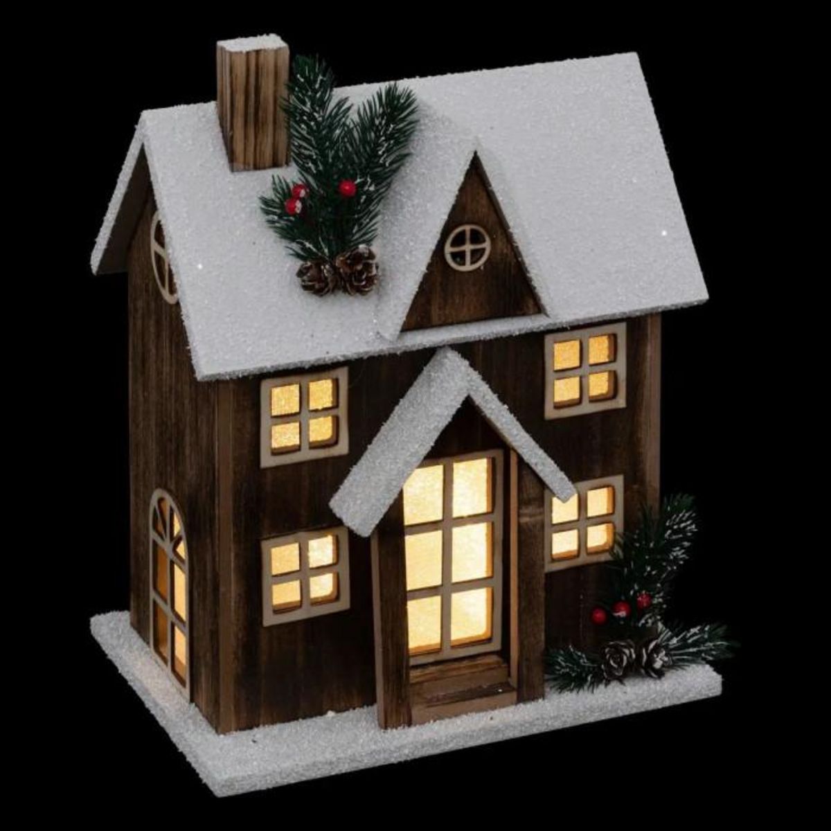 ATMOSPHERA Décoration Lumineuse Maison  Neige  33cm Marron
