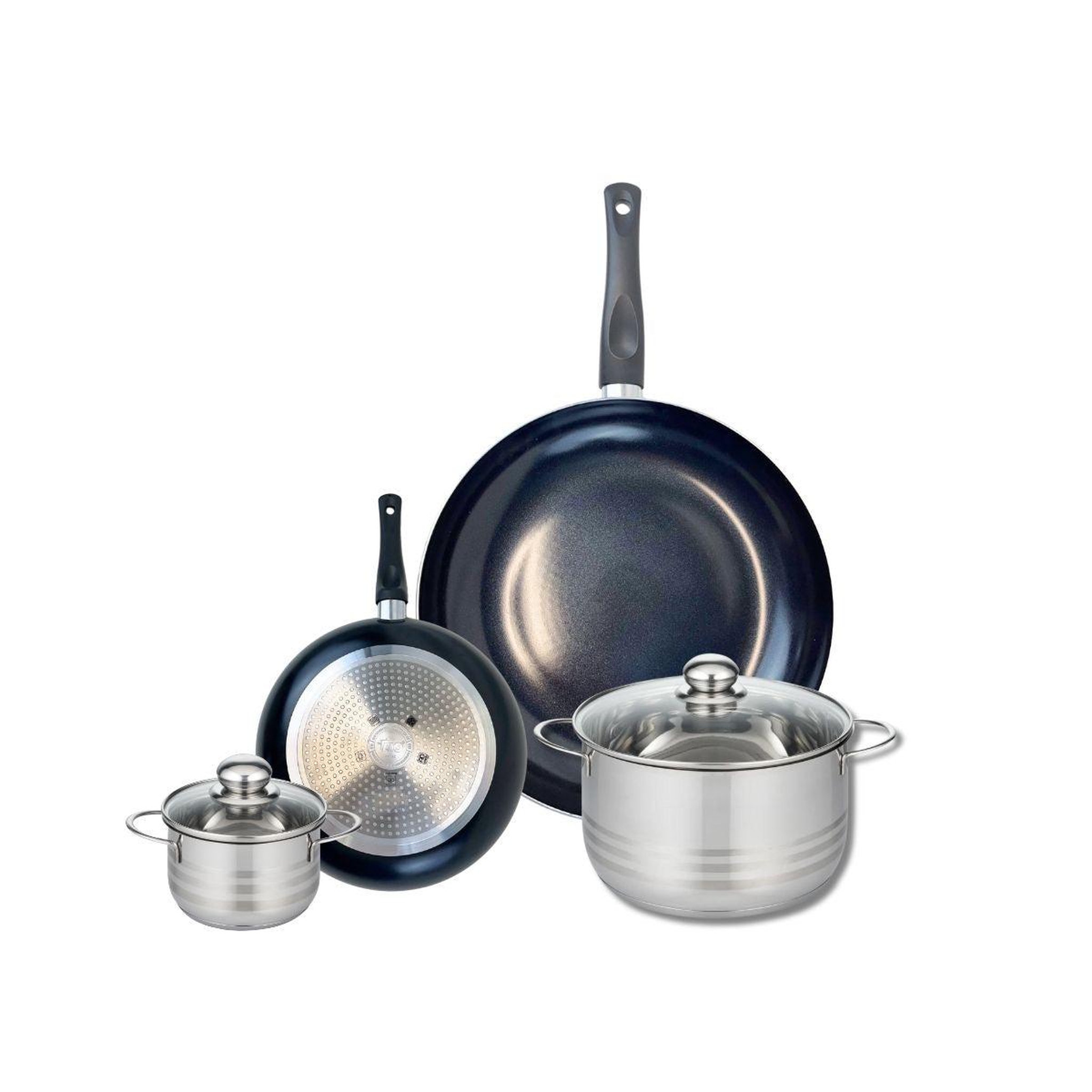 ELO Ensemble de 2 poêles de cuisson 20 et 32 cm et 2 faitouts 12 et 20 cm elo prima brillant