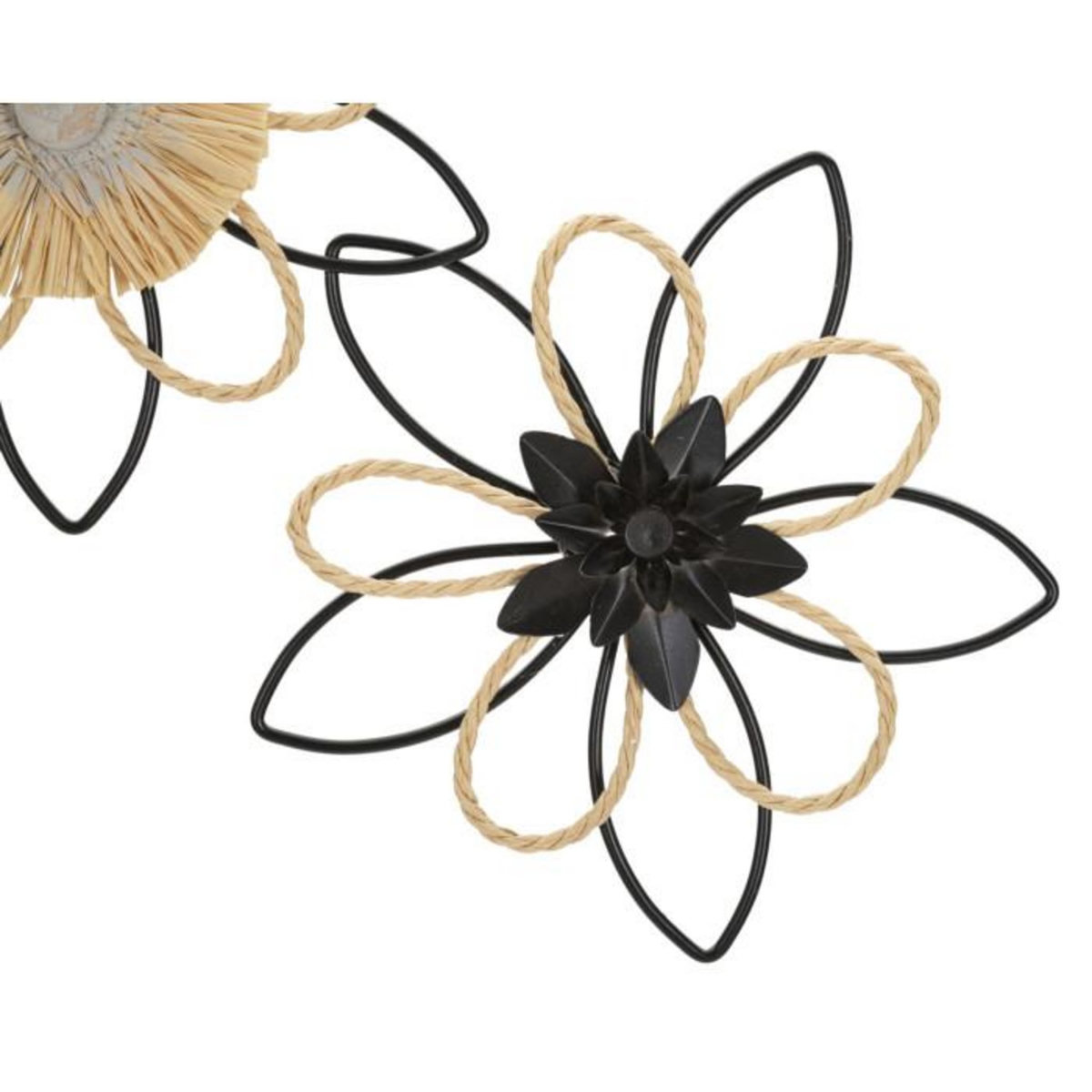 Paris Prix Décoration Murale en Métal  Flow  60cm Noir & Naturel