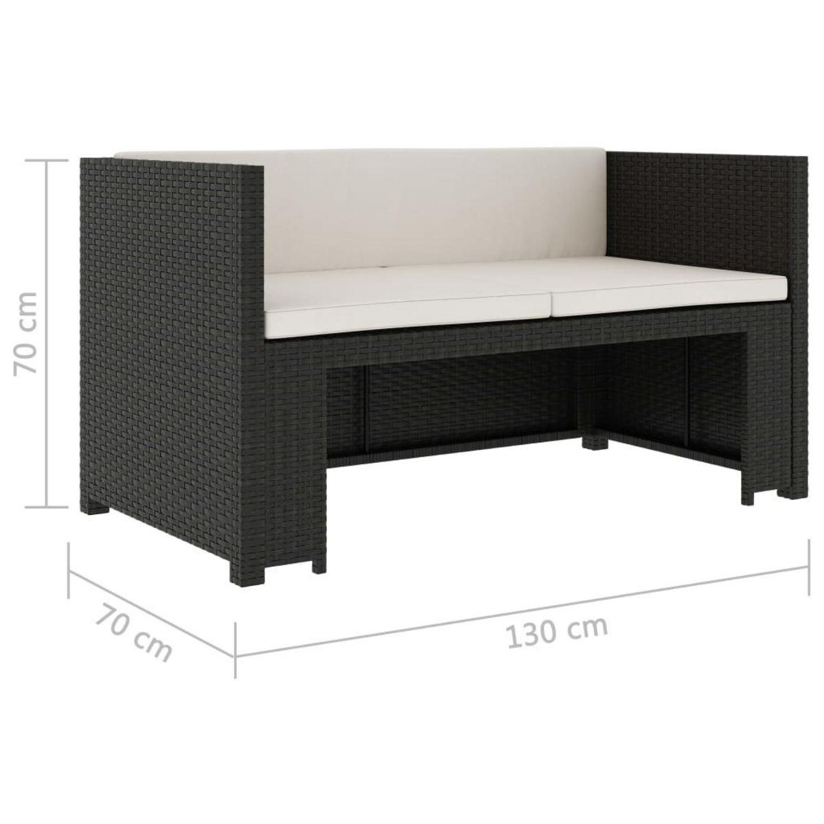 VIDAXL Salon de jardin 5 pcs avec coussins Resine tressee Noir