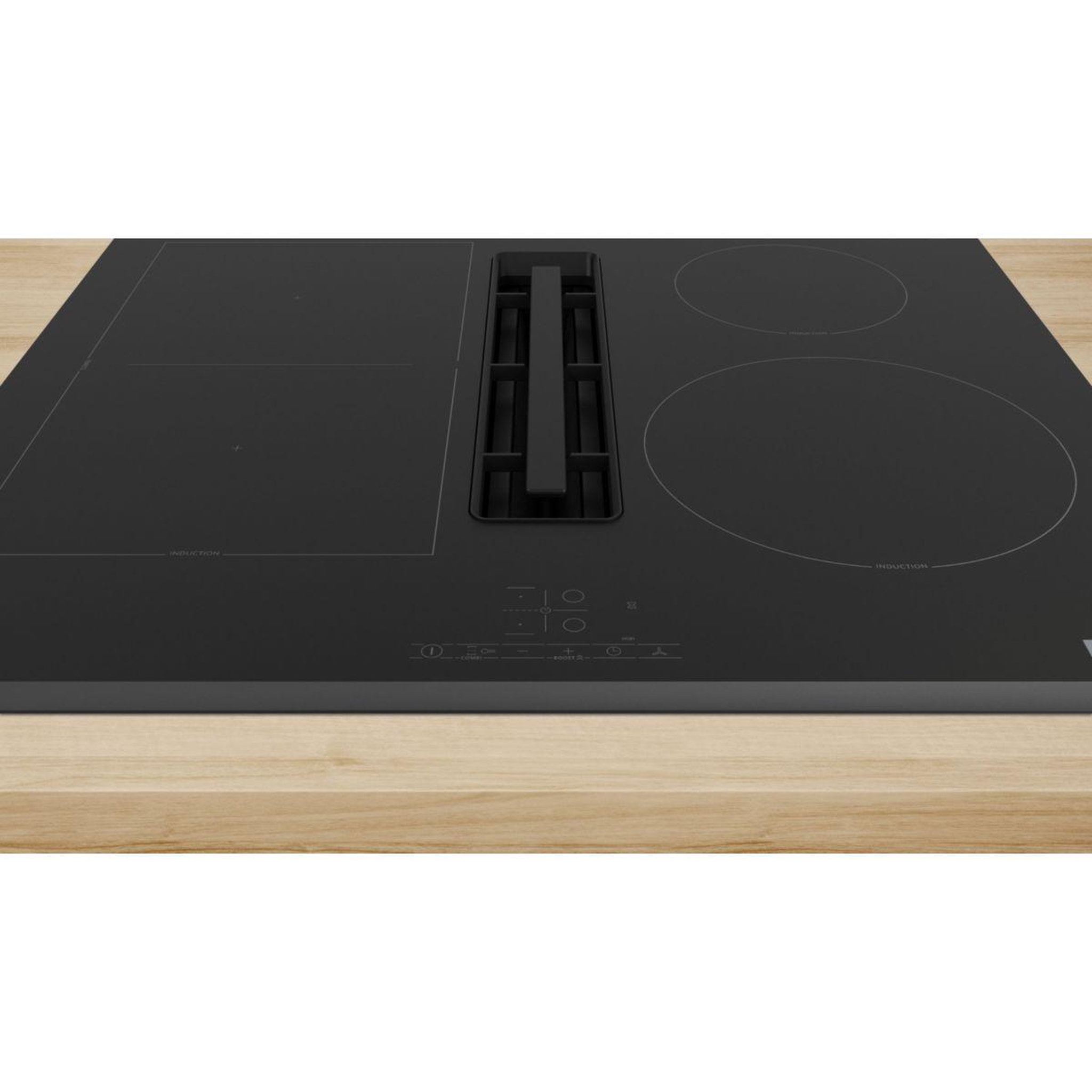 Voir la diapositive 2 : BOSCH Plaque induction aspirante PVS63SB16F, SERINITY, CombiZone
