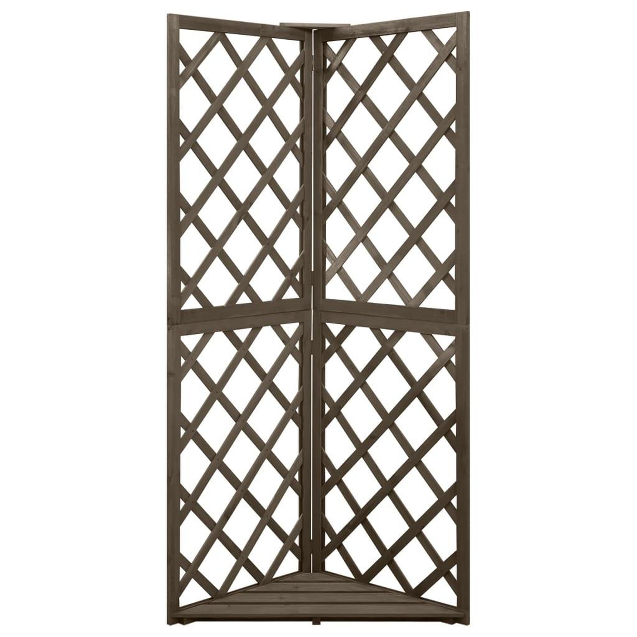 Voir la diapositive 2 : VIDAXL Treillis d'angle Gris 50x50x145 cm Bois de sapin massif