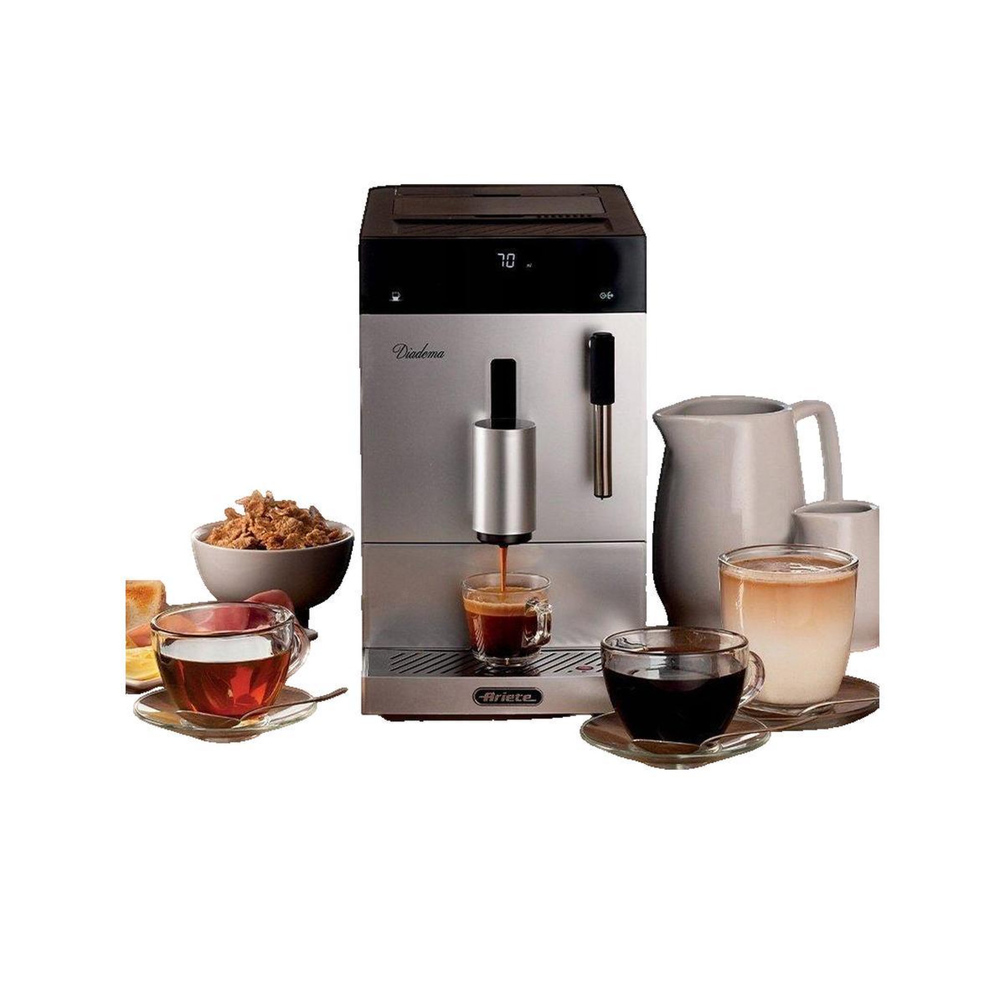 Voir la diapositive 2 : ARIETE Machine à café expresso semi-automatique Ariete 1452 noir et argent