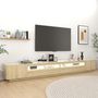 Voir la diapositive 3 : VIDAXL Meuble TV avec lumieres LED Chene sonoma 300x35x40 cm