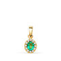 Voir la diapositive 1 : L'ATELIER D'AZUR Pendentif Or 18 Carats 750 Jaune Topaze Paraiba et Zirconiums - Motif Ovale - Chaine Offerte