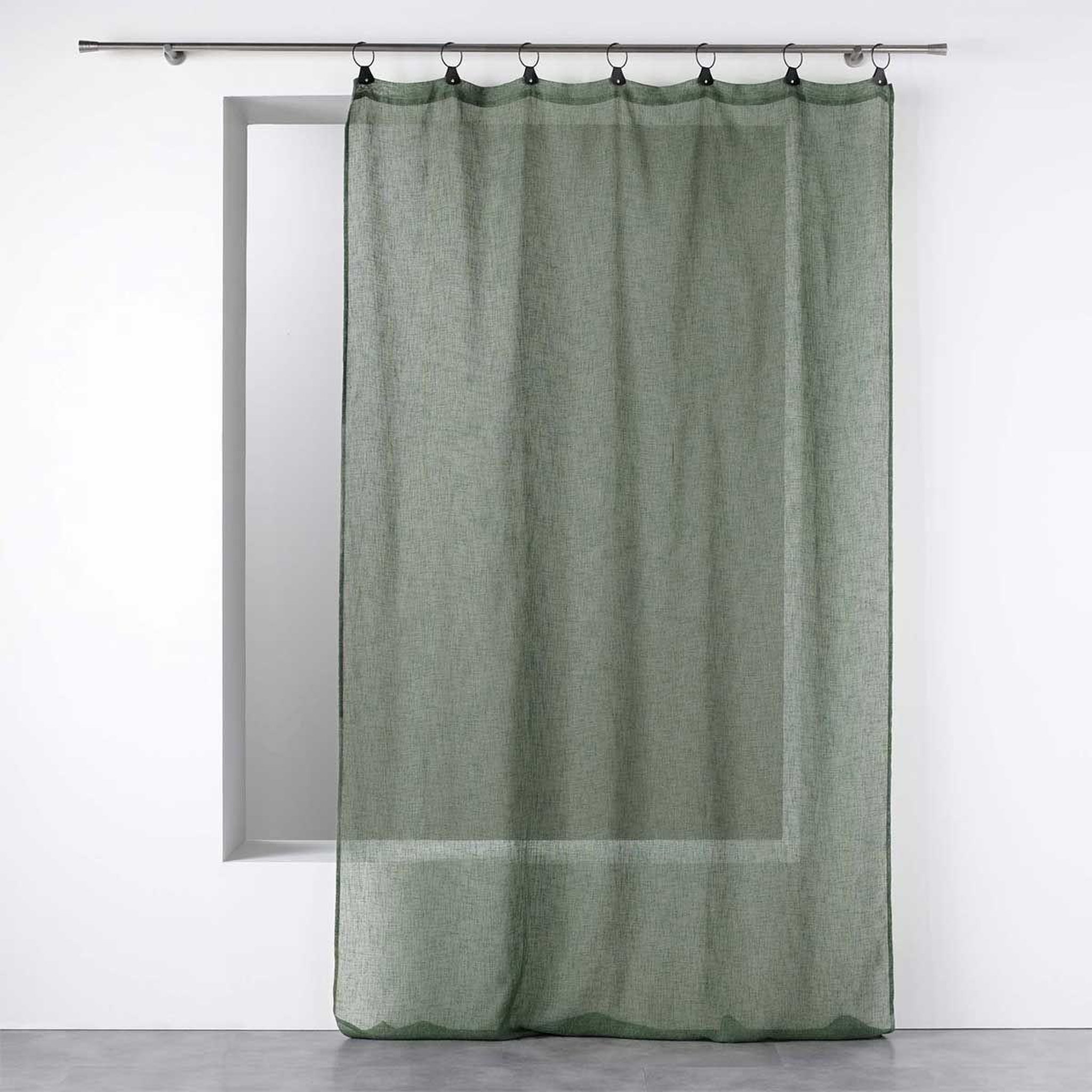 Douceur d'Intérieur Rideau voilage à anneaux  linka  140x240cm kaki