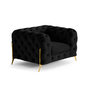 Voir la diapositive 2 : LISA DESIGN Camden - fauteuil chesterfield en velours - pieds en métal doré