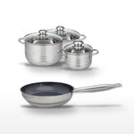 ELO Lot Poêle 24cm & 3 Faitouts 16/20/24cm Elo Profi Therm Platinum