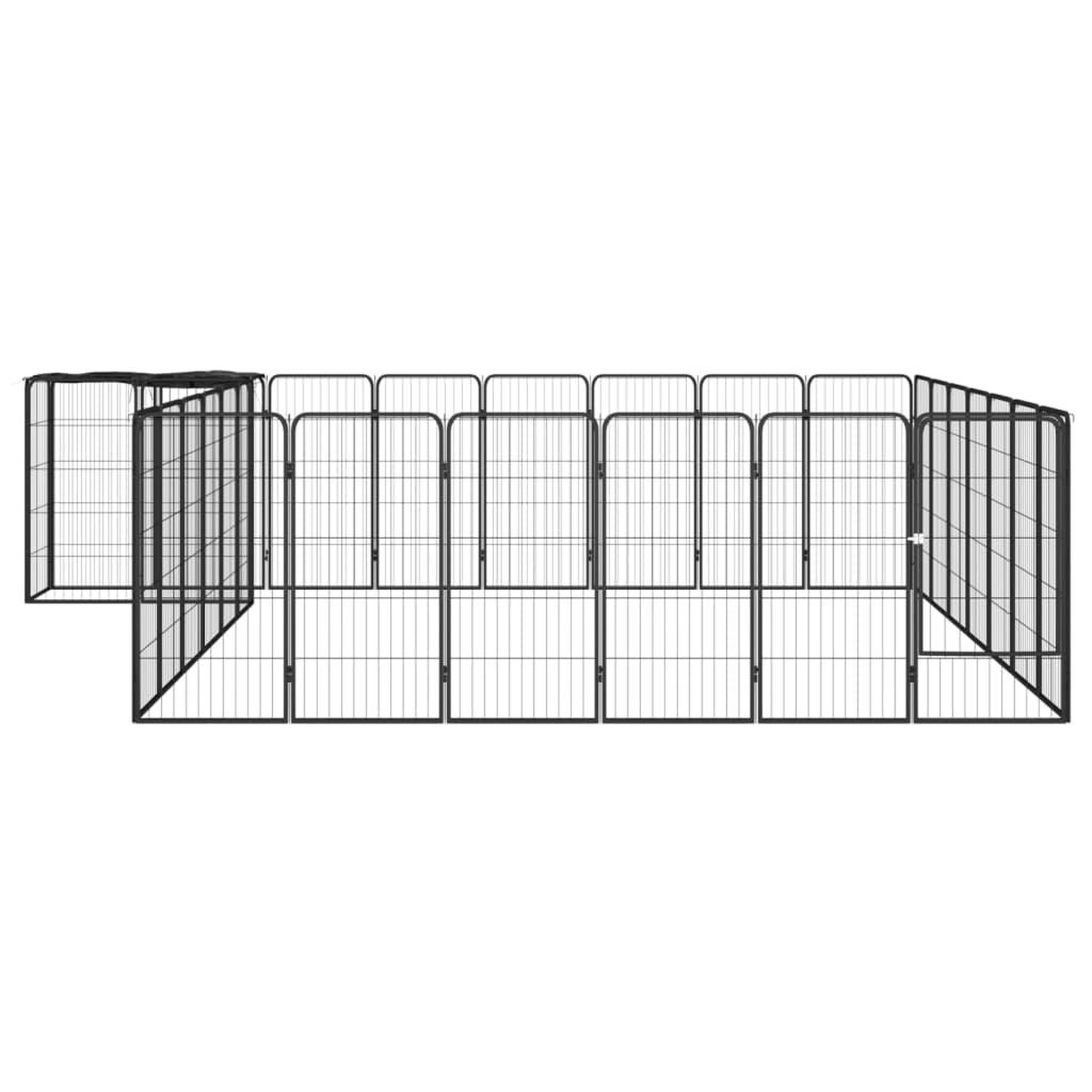 Voir la diapositive 2 : VIDAXL Parc pour chien 30panneaux Noir 50x100cm Acier enduit de poudre