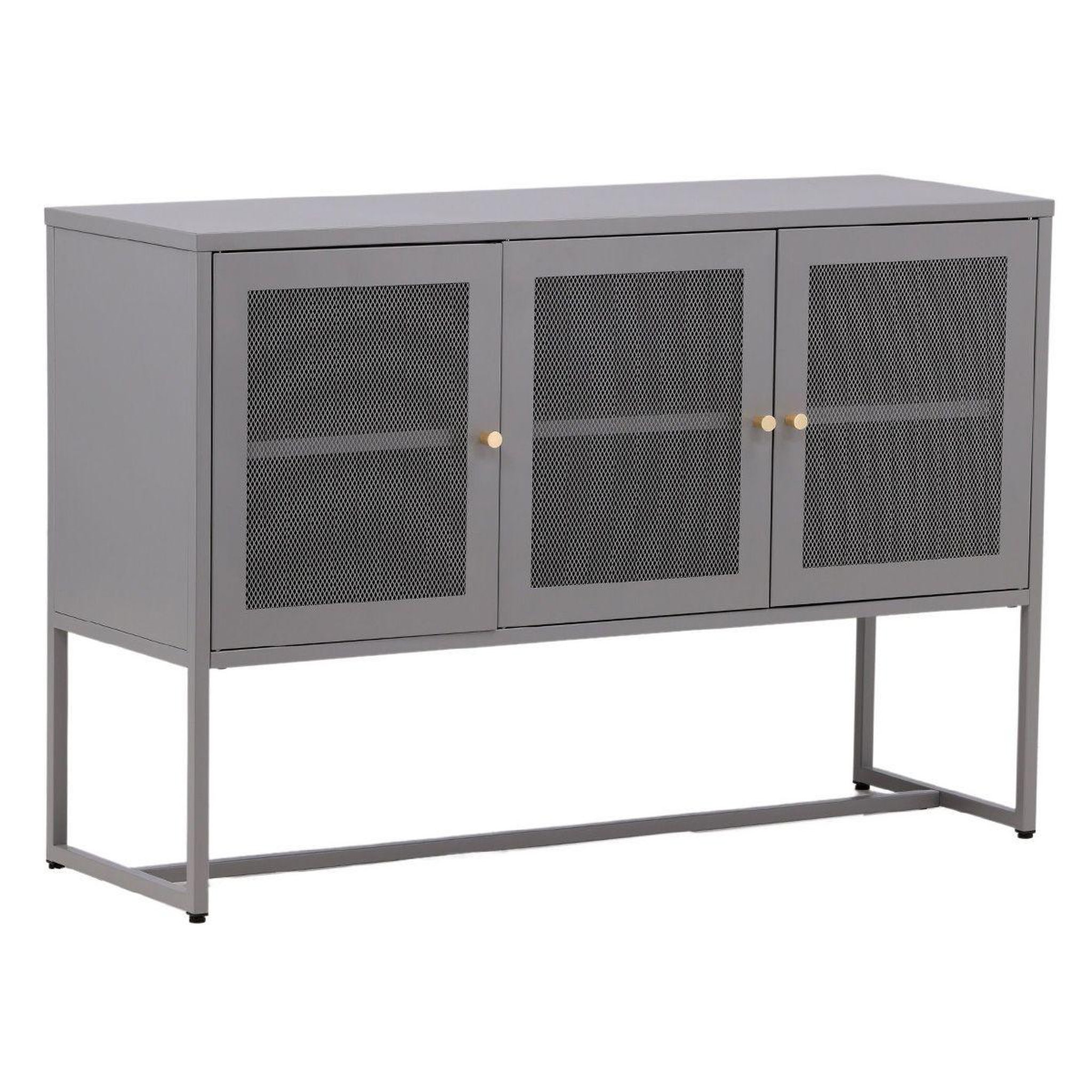 Paris Prix Bahut 3 portes en métal  malla  120cm gris clair