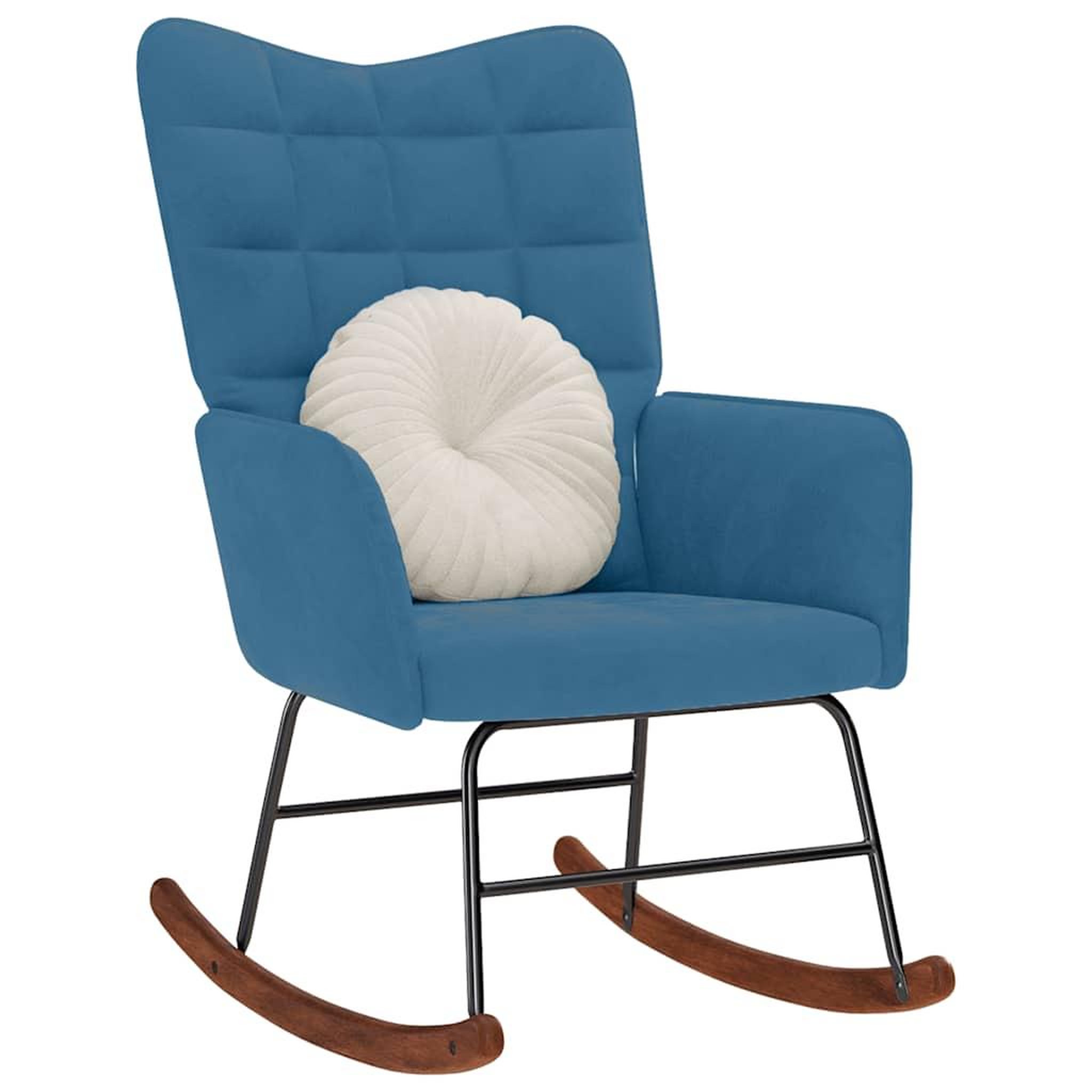VIDAXL Chaise a bascule Bleu Velours