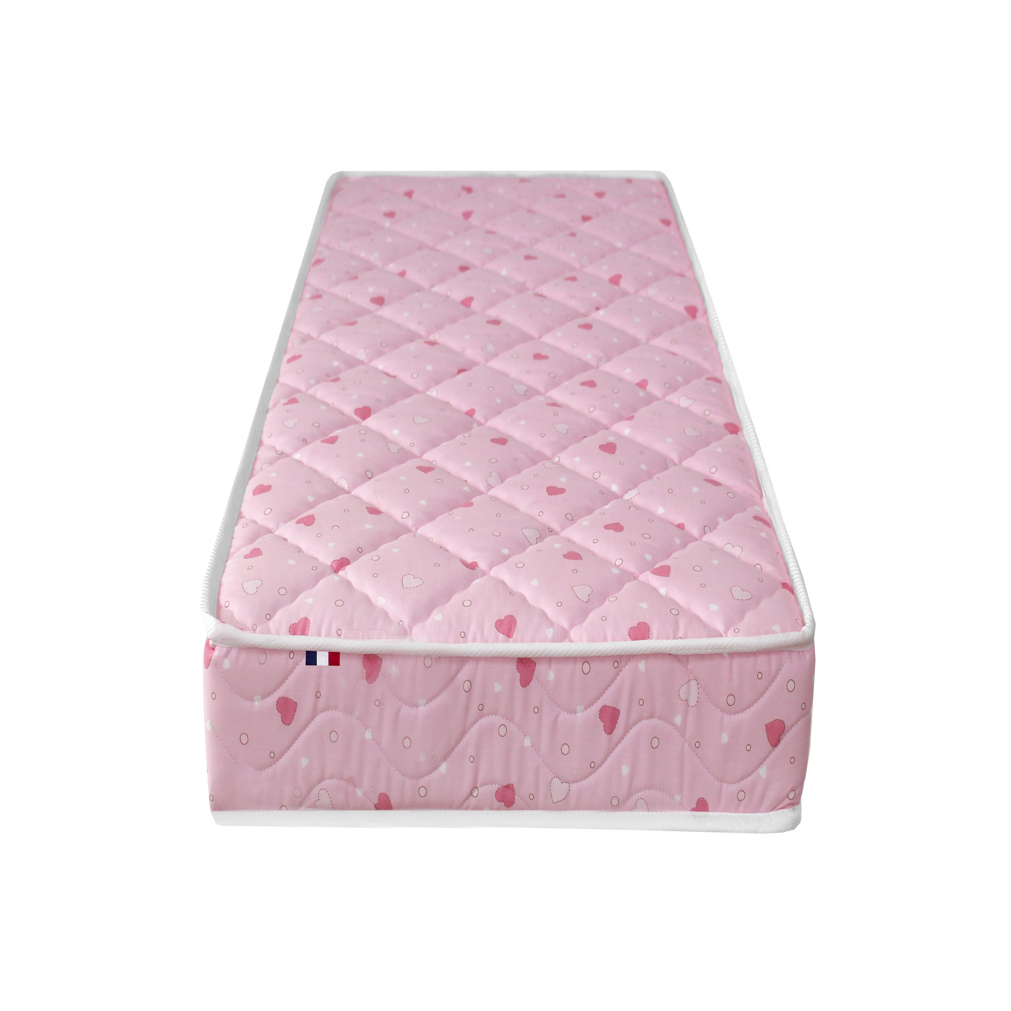 Voir la diapositive 3 : Matelas bébé mousse tissu 100% coton sans traitement 70x140cm PRINCESSE