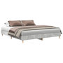 Voir la diapositive 2 : VIDAXL Cadre de lit sans matelas gris beton 180x200 cm bois ingenierie