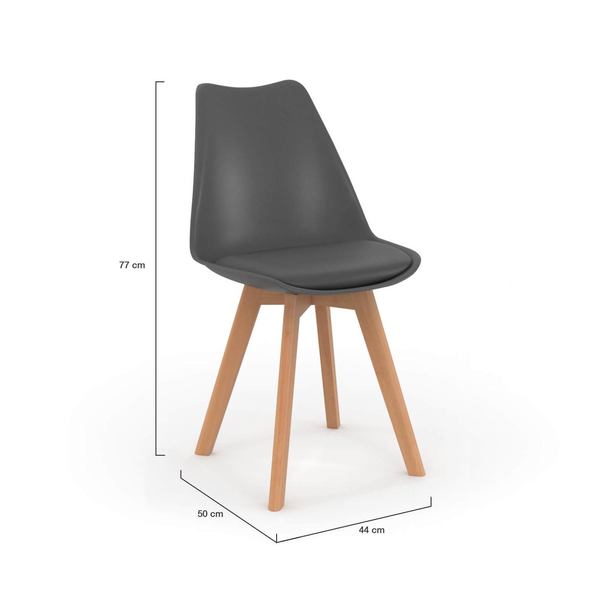 Voir la diapositive 5 : ID MARKET Lot de 4 chaises scandinaves sara gris foncé pour salle à manger