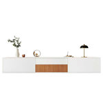 MERAX Meuble tv blanc 180 cm panneau de particules