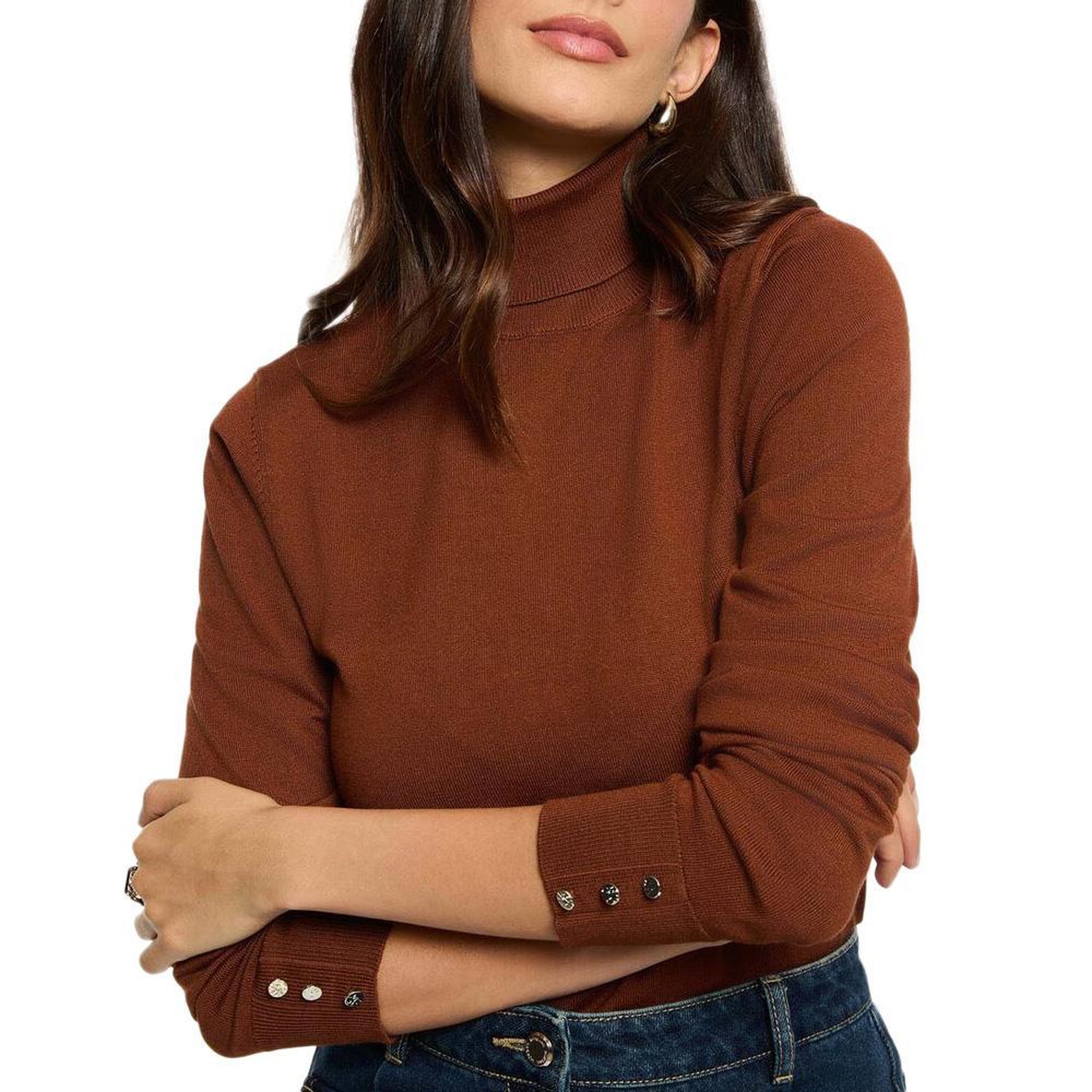 MORGAN Pull  Femme Morgan MFLORIA. Coloris disponibles : Marron