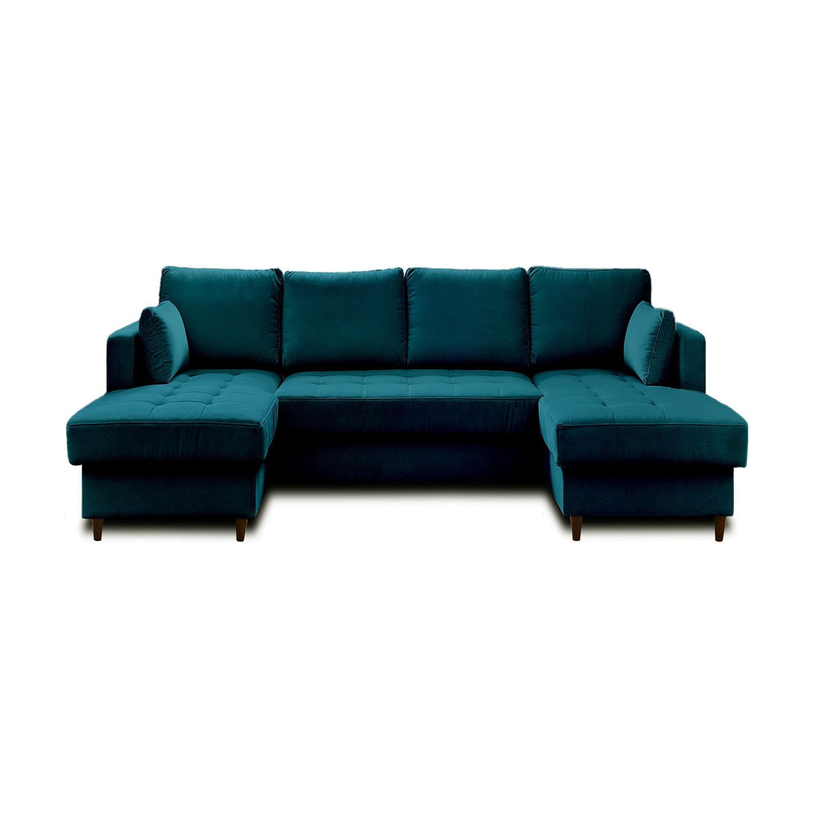 LISA DESIGN Anna - canapé panoramique en u - 7 places - convertible avec coffre - en velours