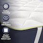 Voir la diapositive 3 : THE WHITE STONE Surmatelas Rafraîchissant 80x190 cm avec Élastiques | Correcteur de Matelas avec Technologie Cooler | Hauteur 4 cm