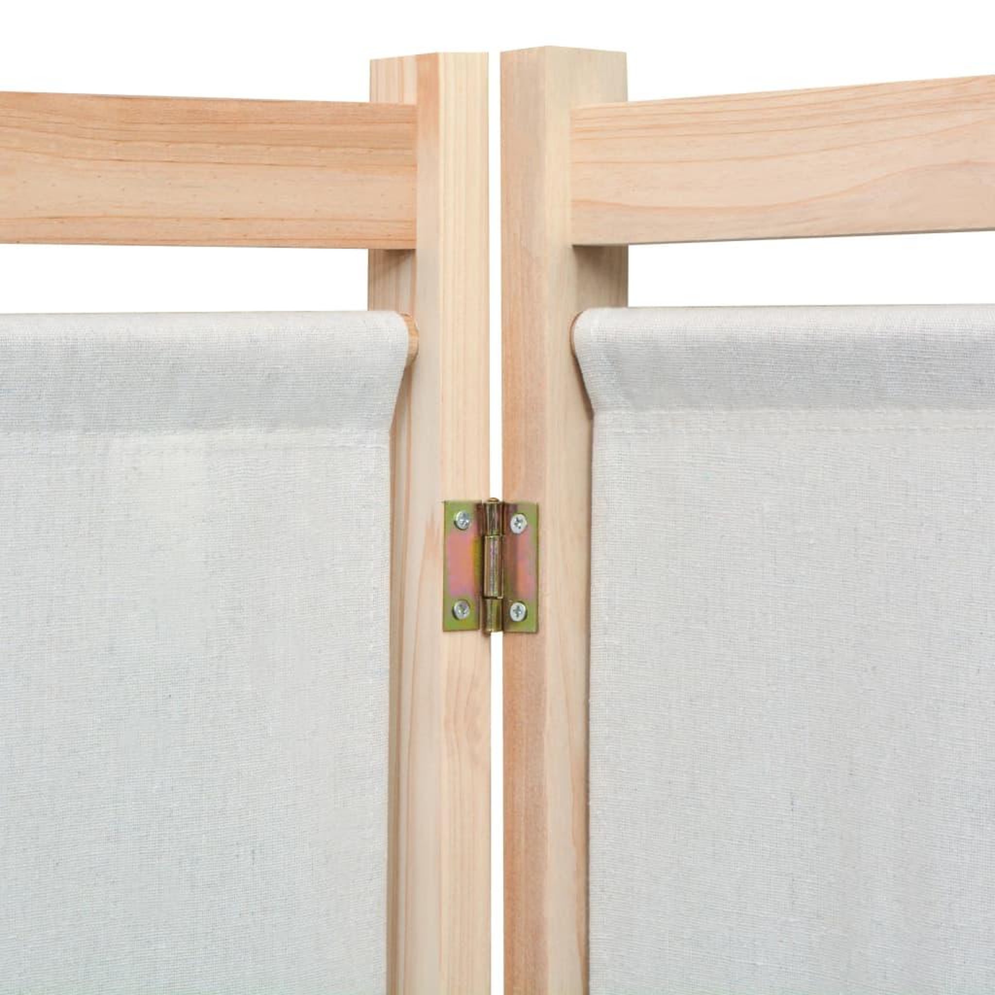 Voir la diapositive 4 : VIDAXL Cloison de separation 3 panneaux Creme 120x170x4 cm Tissu