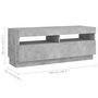 Voir la diapositive 6 : VIDAXL Meuble TV avec lumieres LED Gris beton 300x35x40 cm