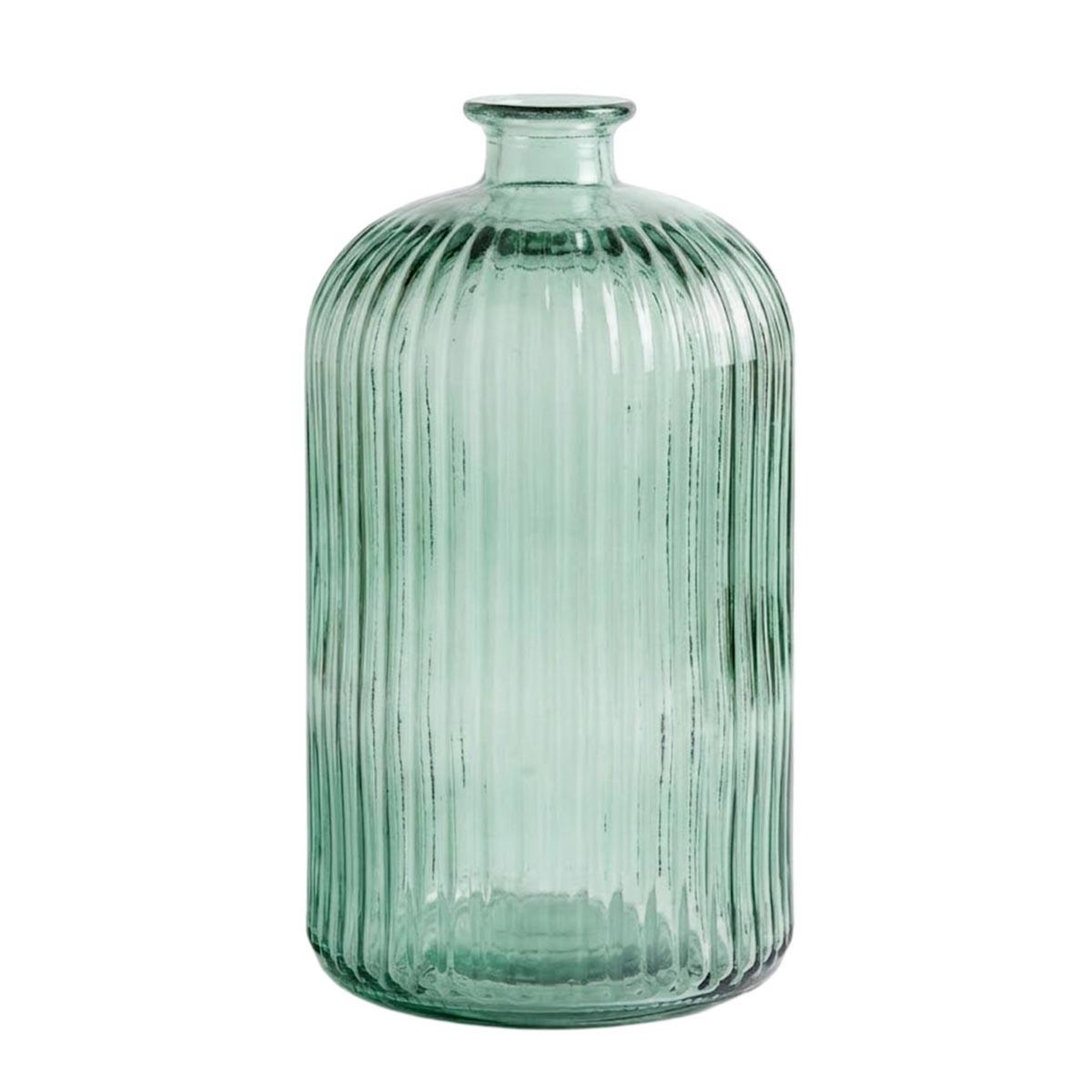 ATMOSPHERA Vase design en verre strié  luz  23cm vert