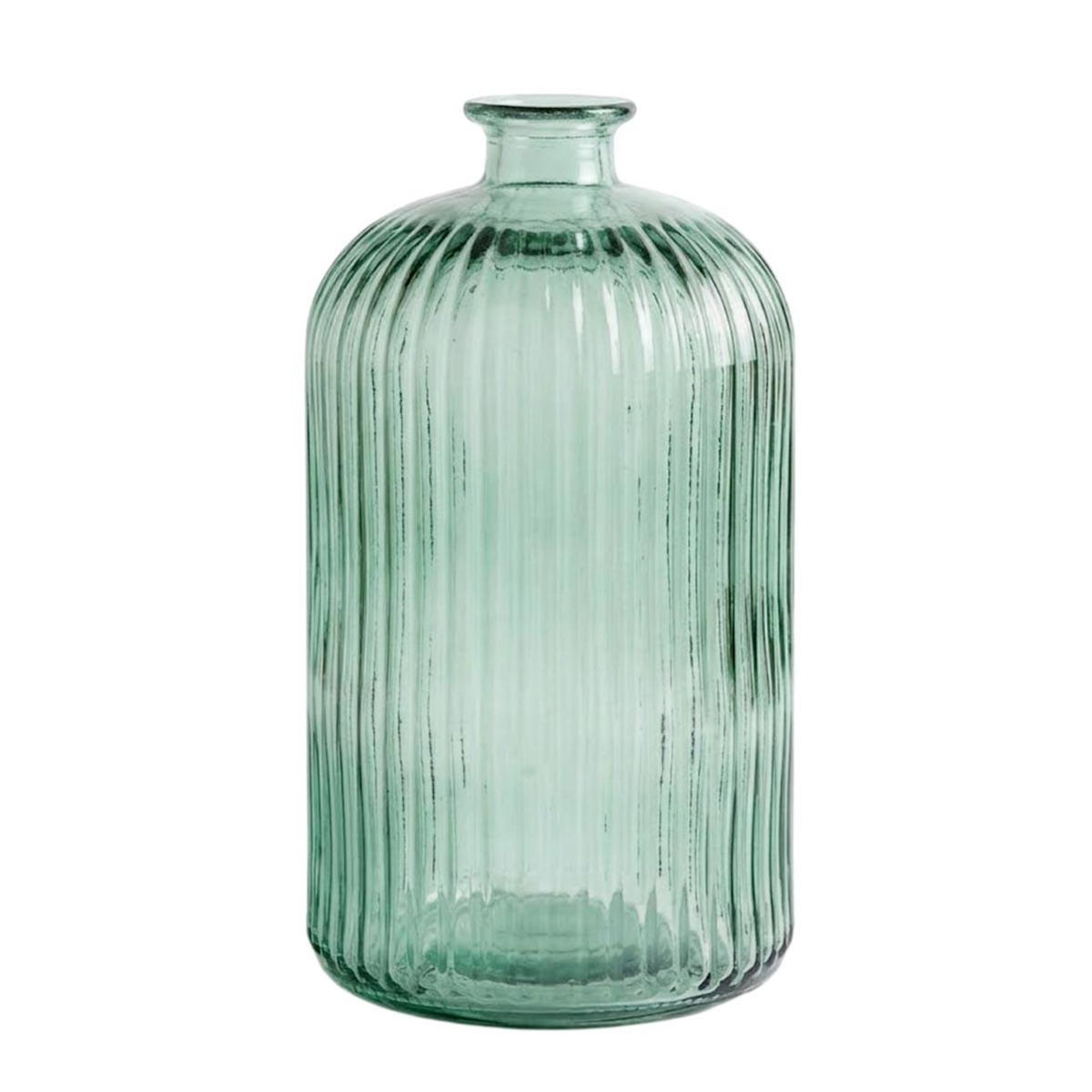 ATMOSPHERA Vase Design en Verre Strié  Luz  23cm Vert