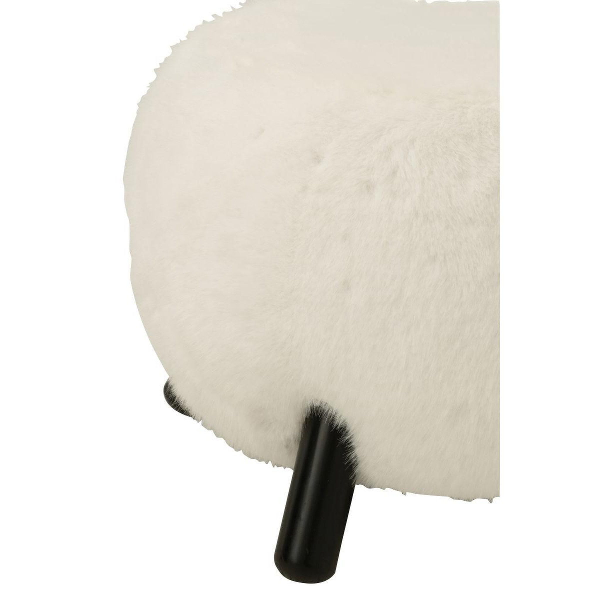 Voir la diapositive 4 : J-LINE Tabouret imitation fourrure  bun  53cm blanc