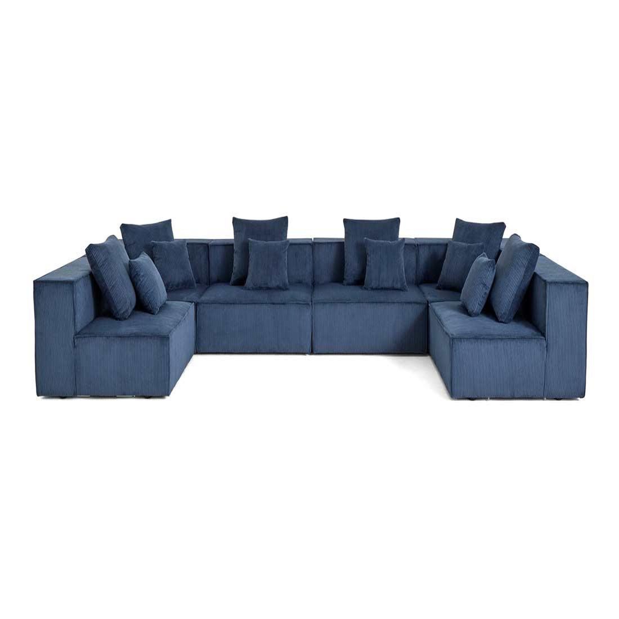 Voir la diapositive 1 : BEST MOBILIER Colombine - canapé modulable panoramique - 7 places - en velours côtelé