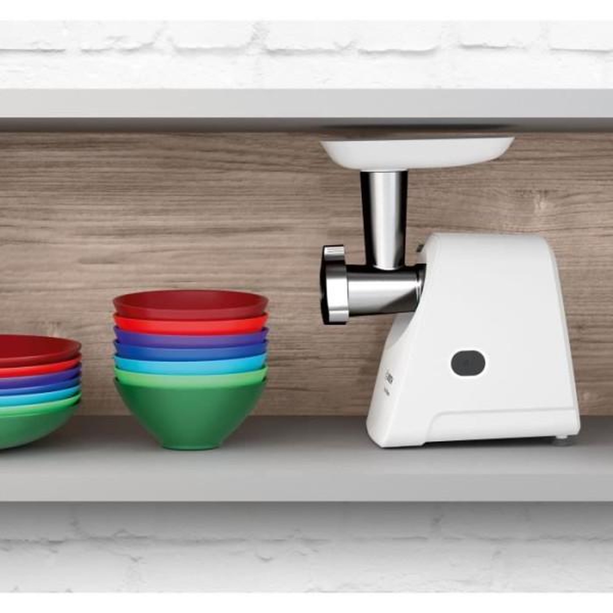 Voir la diapositive 5 : BOSCH Hachoir Electrique  a viande - BOSCH - MFW2510W - 2 grilles - Garnisseur de saucisses - Blanc