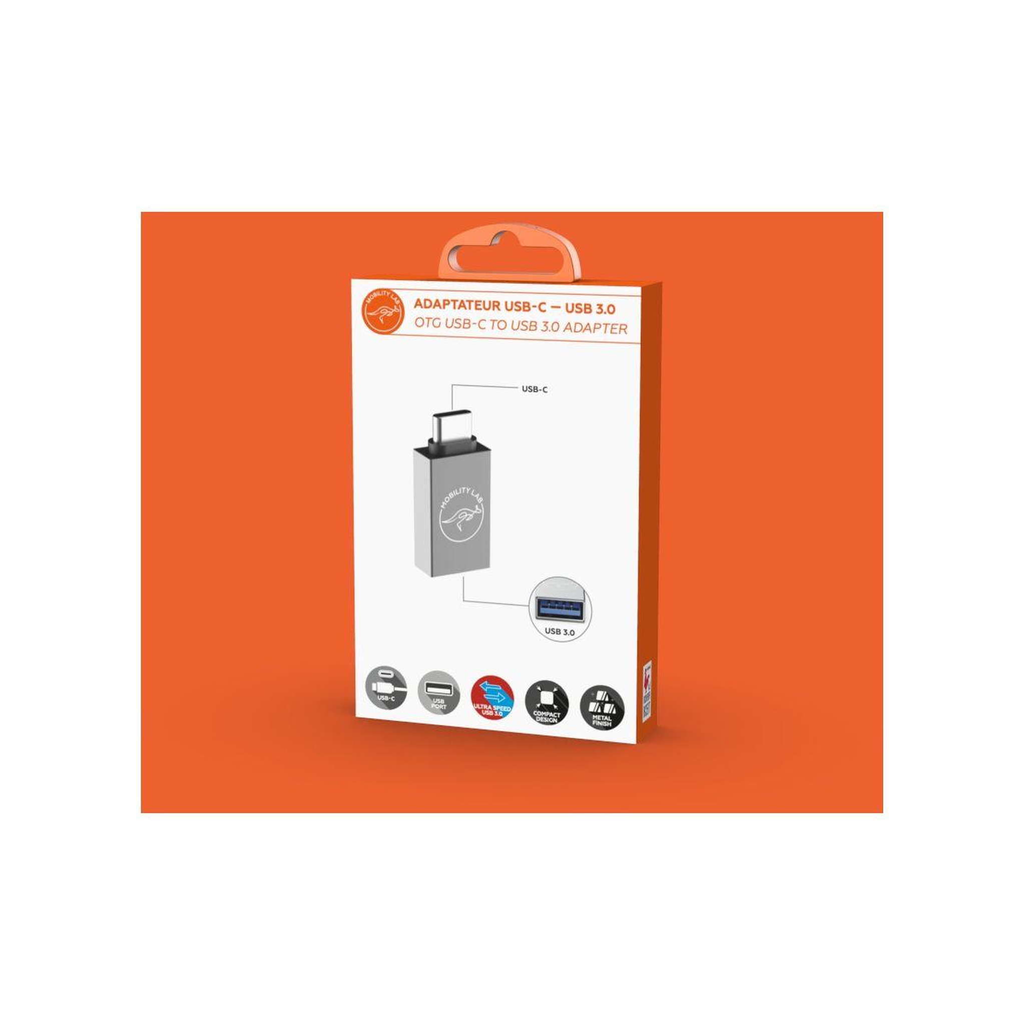 Voir la diapositive 3 : Mobility Lab Adaptateur usb c usb a vers usb-c 3.0 otg