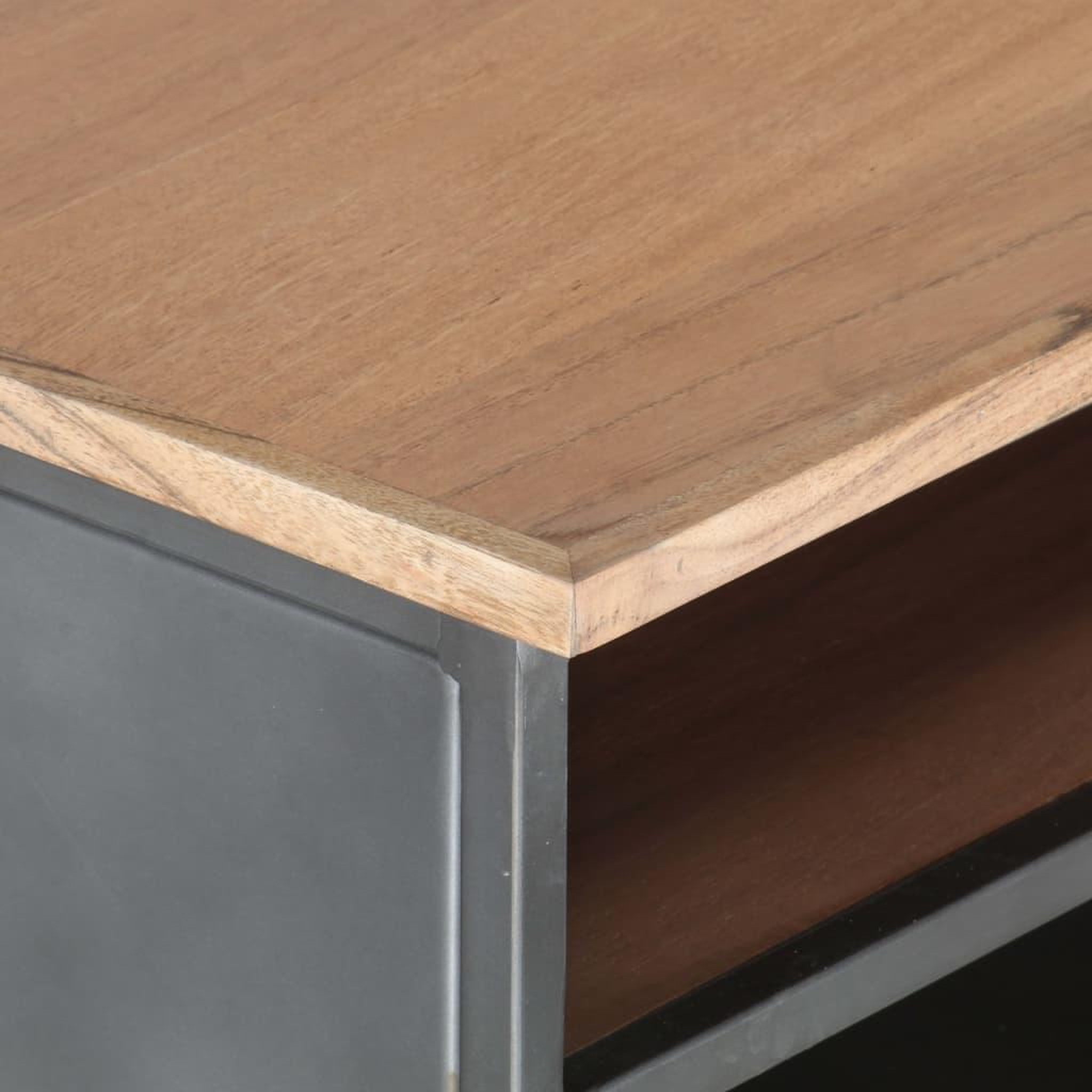 Voir la diapositive 5 : VIDAXL Table basse gris 90x50x35 cm bois d'acacia massif